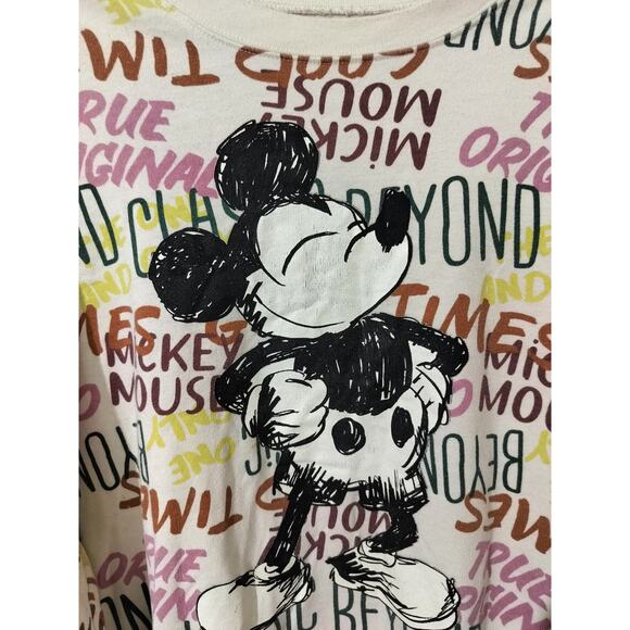 3678)Disney Mickey Mouse All Over Graffiti Print Beyond Classic Sweatshirt L - Picture 4 of 6